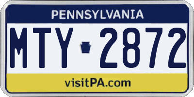 PA license plate MTY2872
