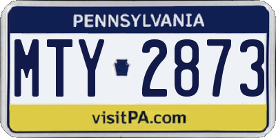PA license plate MTY2873