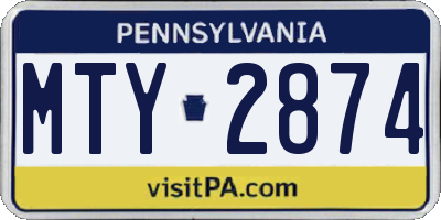PA license plate MTY2874