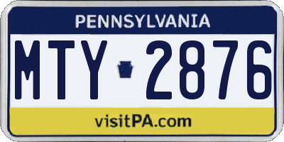 PA license plate MTY2876