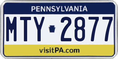 PA license plate MTY2877