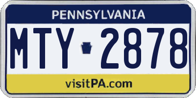 PA license plate MTY2878