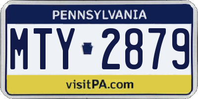 PA license plate MTY2879