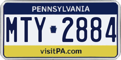 PA license plate MTY2884
