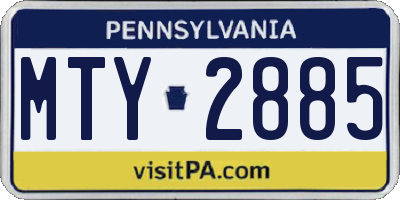 PA license plate MTY2885