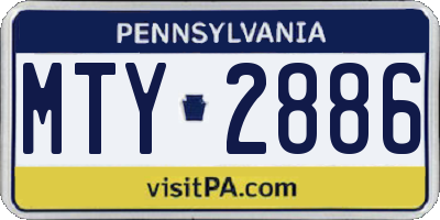 PA license plate MTY2886