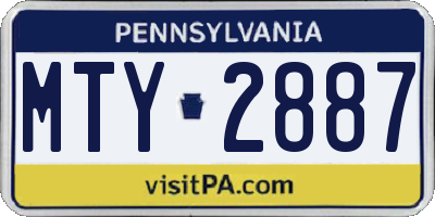 PA license plate MTY2887