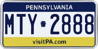 PA license plate MTY2888
