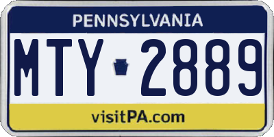 PA license plate MTY2889