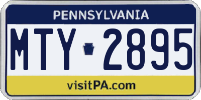PA license plate MTY2895