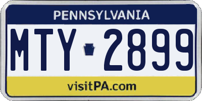 PA license plate MTY2899