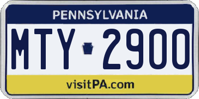 PA license plate MTY2900