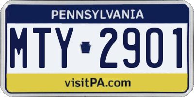 PA license plate MTY2901