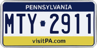 PA license plate MTY2911