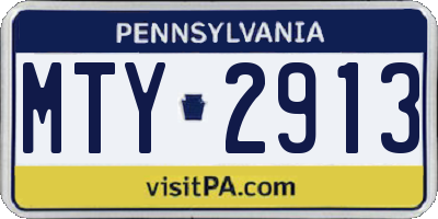 PA license plate MTY2913