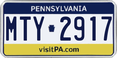 PA license plate MTY2917