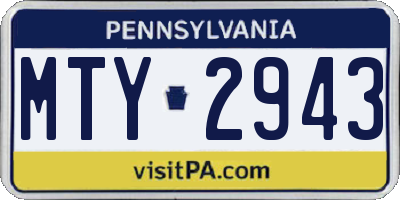 PA license plate MTY2943