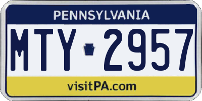 PA license plate MTY2957