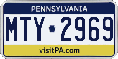 PA license plate MTY2969