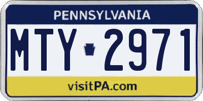 PA license plate MTY2971