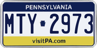 PA license plate MTY2973