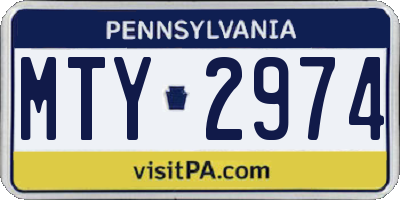 PA license plate MTY2974