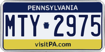 PA license plate MTY2975