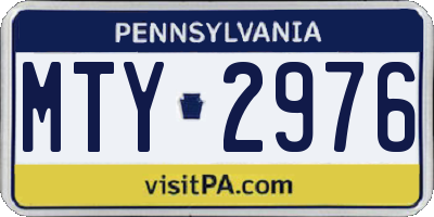 PA license plate MTY2976