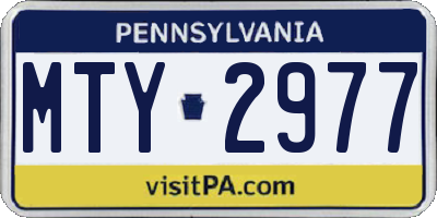 PA license plate MTY2977