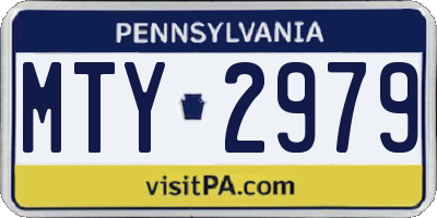 PA license plate MTY2979