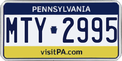 PA license plate MTY2995