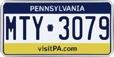 PA license plate MTY3079