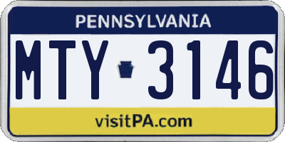 PA license plate MTY3146