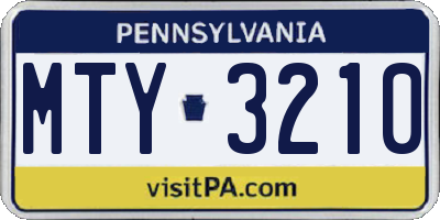 PA license plate MTY3210