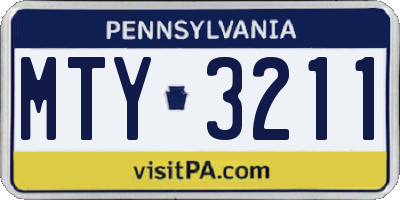 PA license plate MTY3211