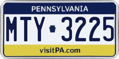 PA license plate MTY3225