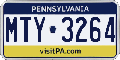 PA license plate MTY3264