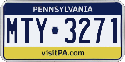 PA license plate MTY3271