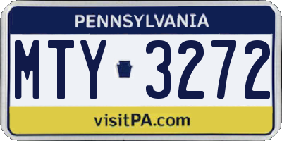 PA license plate MTY3272