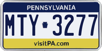 PA license plate MTY3277