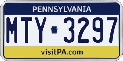 PA license plate MTY3297