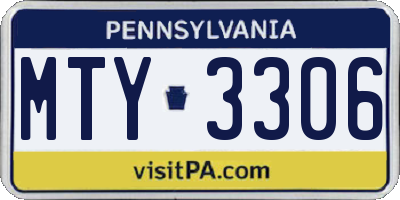 PA license plate MTY3306