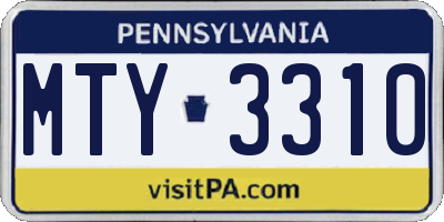 PA license plate MTY3310