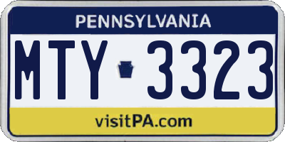 PA license plate MTY3323