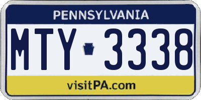 PA license plate MTY3338