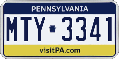 PA license plate MTY3341