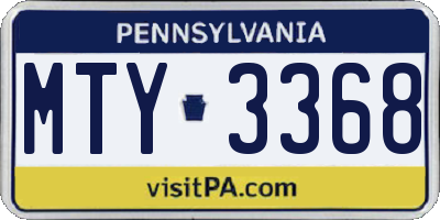 PA license plate MTY3368