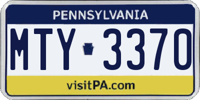 PA license plate MTY3370