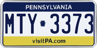 PA license plate MTY3373