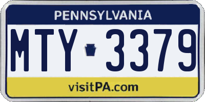 PA license plate MTY3379